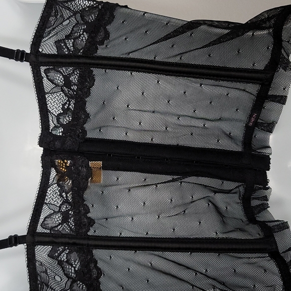 Silk & Satin Push Up Bra Bustier, Size Large - Picture 7 of 13